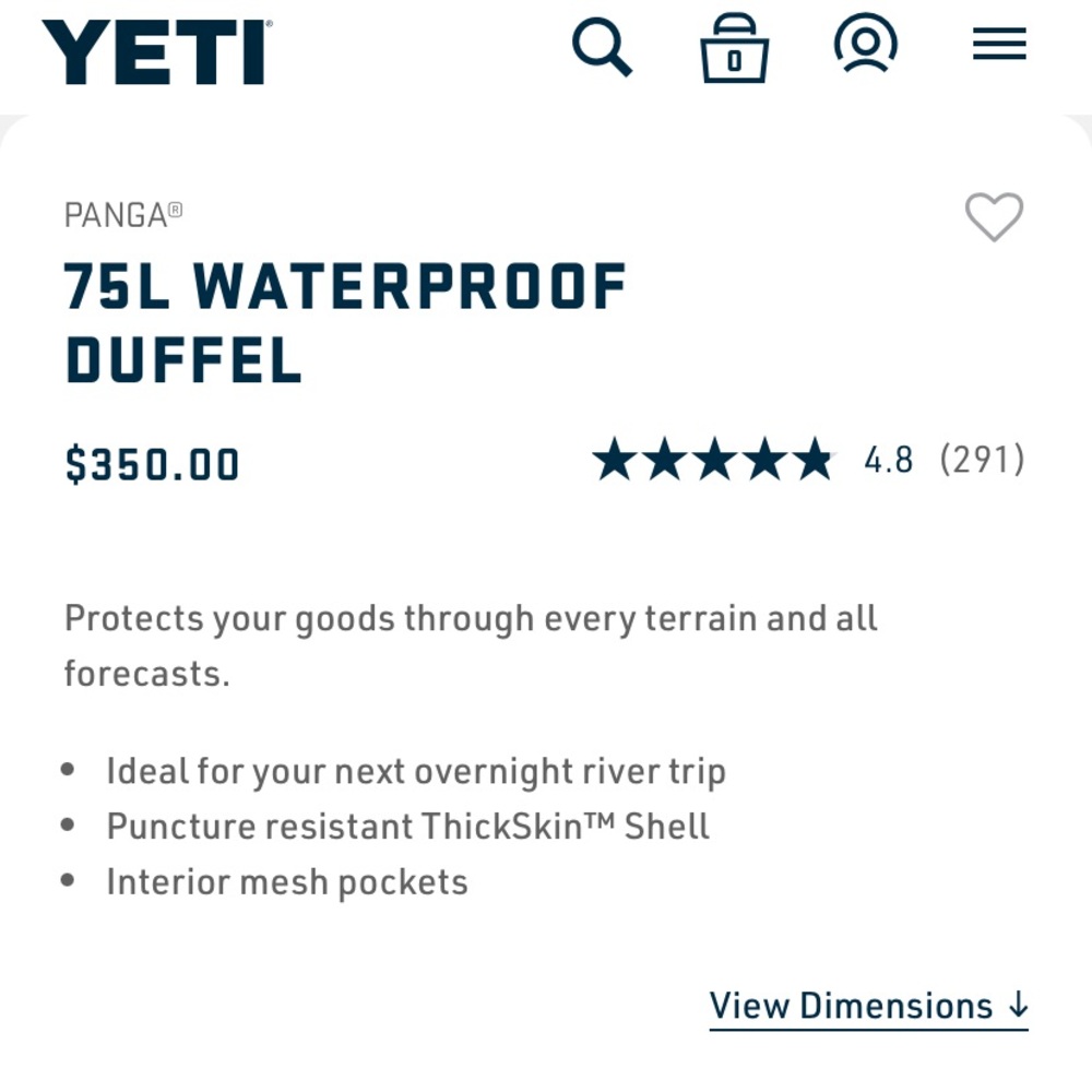 - Yeti 75L waterproof duffel bag - Picture 7 of 8